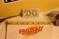 DG rectangle decal sticker - Yellow / Blue 80's era