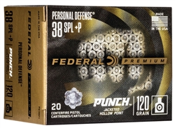 Federal Premium 38 SPL +P 120gr Punch JHP - 20rd Box