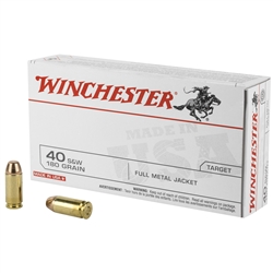 Winchester 40 S&W 180gr FMJ Flat Point - 50rd Box