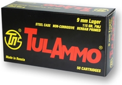Tula 9mm 115gr FMJ Steel Case - 50rd Box