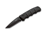 Boker Knives KALS Mini Auto Tanto Folding Knife - Black D2 Blade - Aluminum Grip