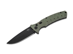 Boker Knives Strike Large Auto Folding Knife - Black D2 Blade - Green Grivory Handle