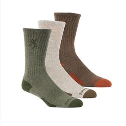 Browning Everyday Crew Sock - Multi Color - 3-Pack