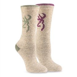 Browning Rowan Women's Sock - L - Laurel Wreath / Magenta - 2-Pack