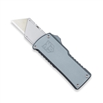 CobraTec OTF Auto Utility Knife  with Grey Aluminum Grip