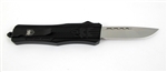 CobraTec OTF Auto Knife Medium CTK-1 Satin Drop Point Blade with Black Aluminum Handles