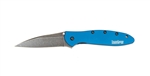 Kershaw Leek 1660NBBW Blue Knife with Black Stonewash Blade