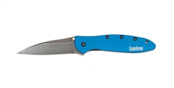 Kershaw Leek 1660NBBW Blue Knife with Black Stonewash Blade