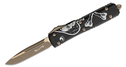 Microtech Ultratech S/E OTF Auto Knife Death Card / Bronzed - 3.35" Blade