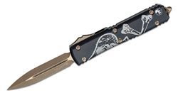 Microtech Ultratech D/E OTF Auto Knife Death Card / Bronze - 3.35" Blade