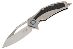 Microtech Matrix S/E Folding Knife Satin Titanium / Carbon Fiber - 3.8" Blade