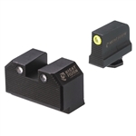 Night Fision Optics Ready Stealth Series Tritium Night Sights for Glock 9mm, .40, and 357 Sig - Square Notch - Yellow Front - .330-.353