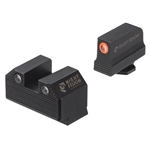 Night Fision Optics Ready Tritium Night Sights for Glock 42 / 43 / 43X / 48 - Square Notch - Orange Front, Black Rear