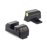 Night Fision Optics Ready Stealth Series Tritium Night Sights for Springfield Hellcat OSP - Square Notch - Yellow Front