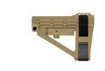 SB Tactical SBA4 Adjustable Pistol Stabilizing Brace - FDE - NO BUFFER TUBE