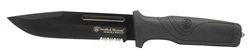 Smith & Wesson Search and Rescue  6" Fixed Black Blade with Textured Rubber Handle