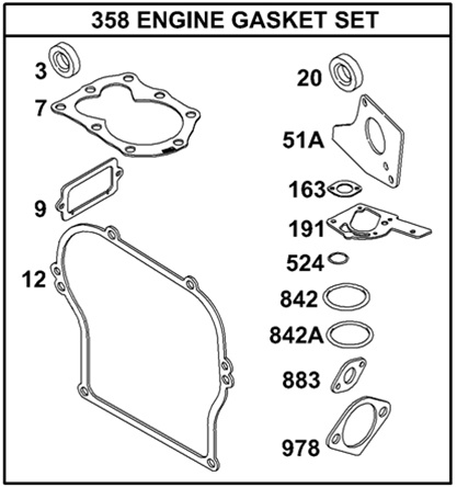 Briggs & Stratton 495603 Complete Gasket Set