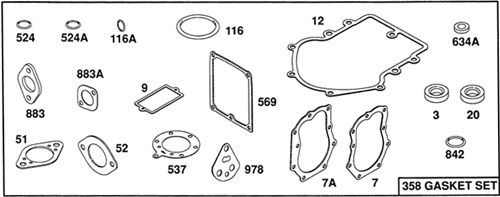 Briggs & Stratton 495868 Complete Gasket Set