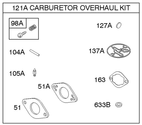 Genuine Briggs & Stratton 696146 Carburetor Overhaul Kit