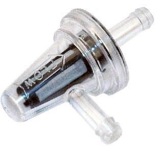 R10423 - 1/4" Line 90 Degree Fuel Filter with Polyester screen - 90 Microns