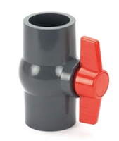 1/2" PVC Compact Ball Valve - Gray - Socket x Socket