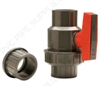 1-1/4" PVC Single Union Ball Valve - Gray - FPT x Socket/FPT