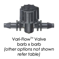 Vari-Flowâ„¢ Valve 10-32 UNF thread x 0.18" barb