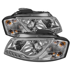 Spyder Auto Audi A3 Quattro 2006-2008 Light Tube DRL Projector Headlights (Halogen Model Only) 5071927