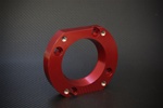 Torque Solution Throttle Body Spacer (Red): Honda Civic Si 2006-2011 Big Bore TB Adapter