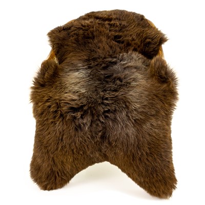 Thick Cushy Brown w Gray Highlights Brown Sheepskin