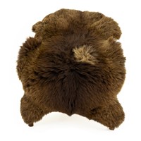 Wide Thick Cushy Light Brown w Spot Brown Sheepskin