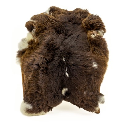 Cushy Brown Pattern w White Marks Brown Sheepskin