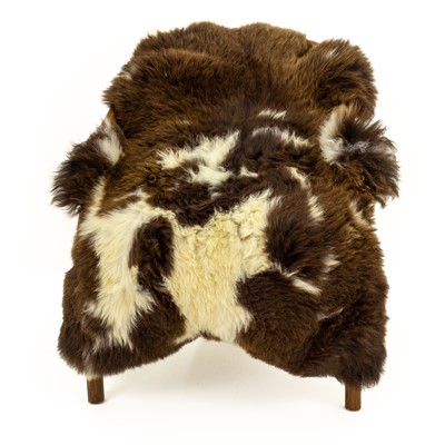 Thick Cushy Brown w White Markings Brown Sheepskin