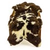 Short Wool Brown w White Pattern Brown Sheepskin