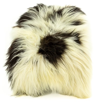 Large White and Black Mix Icelandic Sheepskin