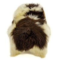 Ivory White w Brown Icelandic Sheepskin