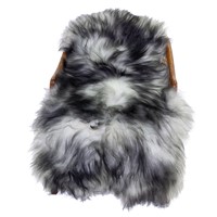 White w Black Dyed Tips Icelandic Icelandic Sheepskin