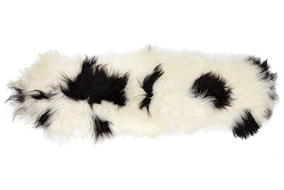 Ivory White w Dark Spots Double End-End Big Rugs Sheepskin