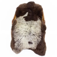 Soft Brown w White Swedish Sheepskin