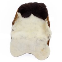 Soft Short Wool White w Dark Piebald Swedish Sheepskin