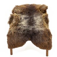 Wide Brown with Light Gray Pattern Gray Sheepskin