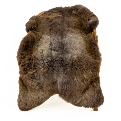 Short Wool Dark Brown with some Gray Highlights Gray Sheepskin