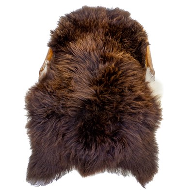 Thick Brown w Light Highlights Heidschnucke Sheepskin