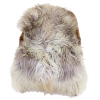 Long Soft Wool White w Gray Mix Heidschnucke Sheepskin