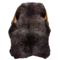 Large Short Soft Wool Blackish Brown w Gray Holland Sheepskin