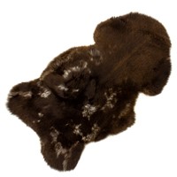 Brown w White Short Soft Sheepskin