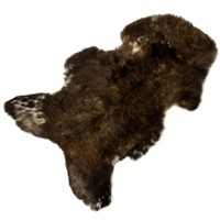 Brown w White Short Soft Sheepskin