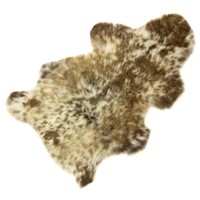 Dark Brown White Pattern Short Soft Sheepskin