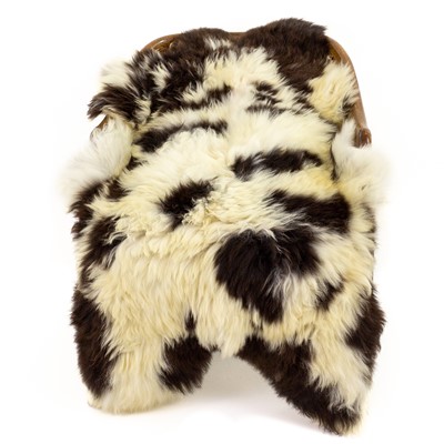 Thick White w Dark Brown Spots Spotted Sheepskin