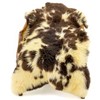 Thick Cushy Dark Brown w Golden Ivory Spots Spotted Sheepskin